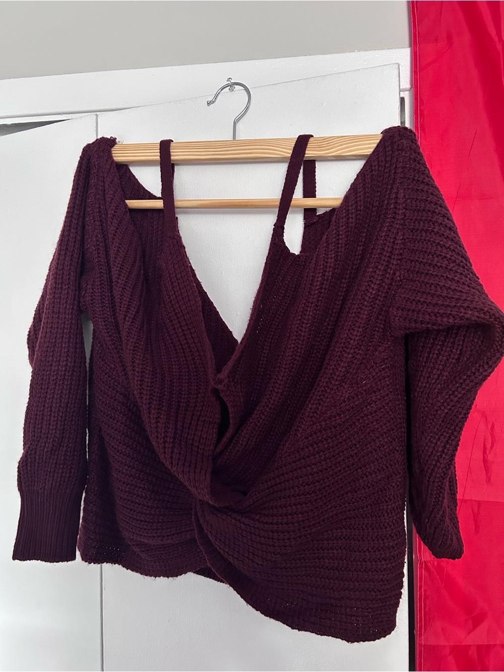 off the shoulder knit cardigan